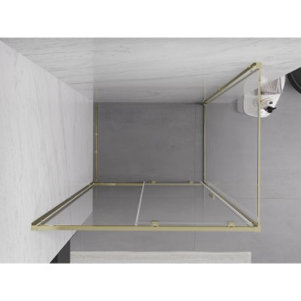 Posuvný sprchovací kút Mexen Exo 120 x 110 cm, priehľadný, zlatý - 8151-120-110-50-00