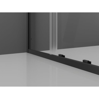 Posuvný sprchovací kút Mexen Exo 150 x 110 cm, priehľadný, čierny - 8151-150-110-70-00