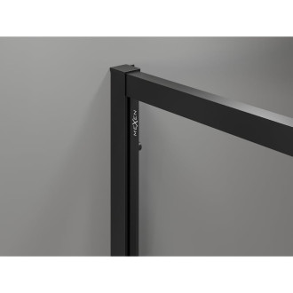 Posuvný sprchovací kút Mexen Exo 150 x 120 cm, priehľadný, čierny - 8151-150-120-70-00