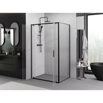 Sprchovací kút Mexen Exo s výklopným mechanizmom 70 x 110 cm, priehľadný, čierny - 8182-070-110-70-00