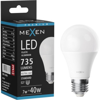 LED žiarovka Mexen Nova E27, A60, 7W, neutrálna - 4000K, 735 lm - L100-E27-0740-01