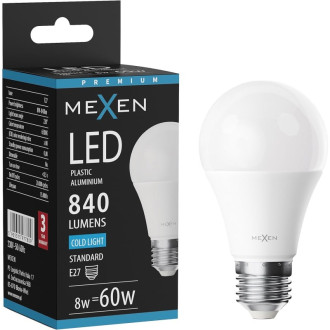 LED žiarovka Mexen Nova E27, A60, 8W, studená - 4000K, 840 lm - L100-E27-0865-01