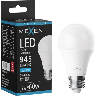 LED žiarovka Mexen Nova E27, A60, 9W, studená - 6500K, 945 lm - L100-E27-0965-01
