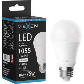 LED žiarovka Mexen Nova E27, A60, 10W, neutrálna - 4000K, 1055 lm - L100-E27-1040-01