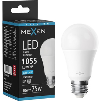 LED žiarovka Mexen Nova E27, A60, 10W, studená - 6500K, 1055 lm - L100-E27-1065-01