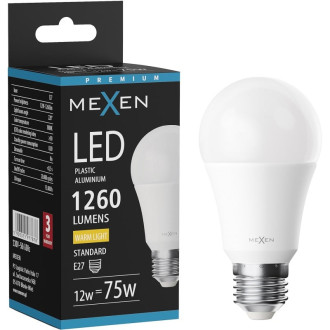 LED žiarovka Mexen Nova E27, A60, 12W, teplá - 3000K, 1260 lm - L100-E27-1230-01