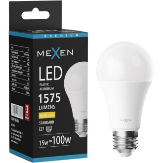 LED žiarovka Mexen Nova E27, A60, 15W, teplá - 3000K, 1575 lm - L100-E27-1530-01