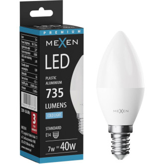 LED žiarovka Mexen Nova E14, C37, 7W, neutrálna - 4000K, 735 lm - L102-E14-0740-01