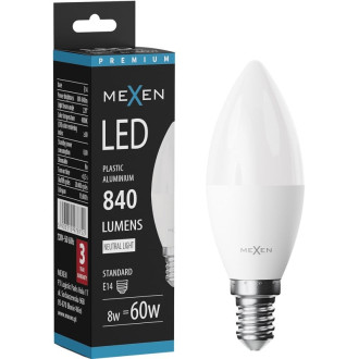 LED žiarovka Mexen Nova E14, C37, 8W, teplá - 3000K, 840 lm - L102-E14-0830-01