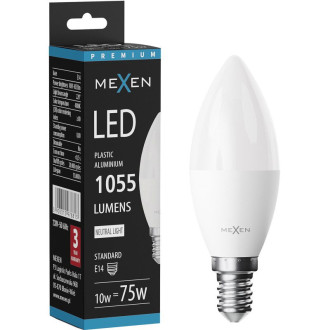 LED žiarovka Mexen Nova E14, C37, 10W, teplá - 3000K, 1055 lm - L102-E14-1030-01