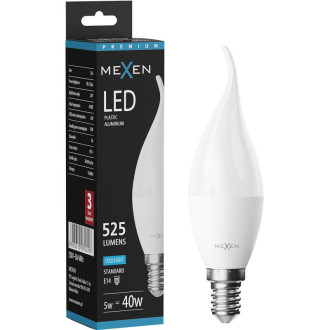 Mexen Nova LED žiarovka E14, C37, 5W, neutrálna - 4000K, 525 lm - L106-E14-0540-01