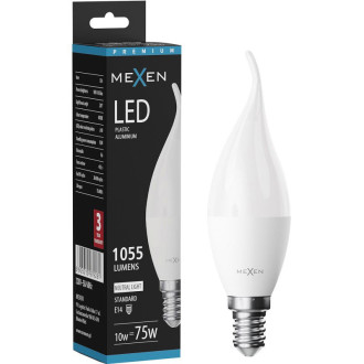 Mexen Nova LED žiarovka E14, C37, 10W, teplá - 3000K, 1055 lm - L106-E14-1030-01