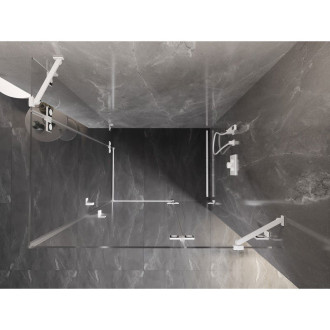 Sprchovací kút Mexen Lunar Duo s pravými pántami 115 x 95 cm, priehľadný, biely - 834-115P-095L-20-00