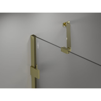 Sprchovací kút Mexen Lunar Duo s pravými pántami 95 x 85 cm, priehľadný, zlatý - 834-095P-085L-50-00