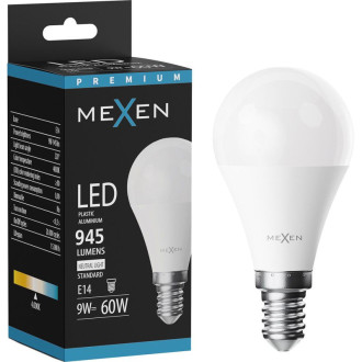 LED žiarovka Mexen Nova E14, G45, 9W, neutrálna - 4000K, 945 lm - L101-E14-0940-01