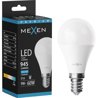 LED žiarovka Mexen Nova E14, G45, 9W, studená - 6500K, 945 lm - L101-E14-0965-01
