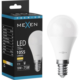 LED žiarovka Mexen Nova E14, G45, 10W, teplá - 3000K, 1055 lm - L101-E14-1030-01
