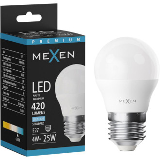 LED žiarovka Mexen Nova E27, G45, 4W, studená - 6500K, 420 lm - L101-E27-0465-01