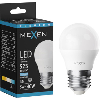 LED žiarovka Mexen Nova E27, G45, 5W, studená - 6500K, 525 lm - L101-E27-0565-01