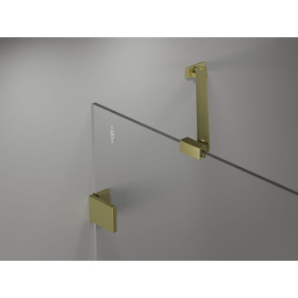 Sprchovací kút Mexen Lunar Duo s pravým pántom 90 x 70 cm, priehľadný, kartáčované zlato - 834-090P-070L-55-00
