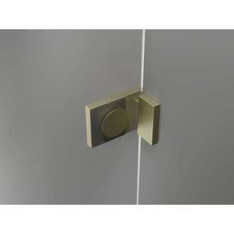 Sprchovací kút Mexen Lunar Duo s pravým pántom 120 x 75 cm, priehľadný, kartáčované zlato - 834-120P-075L-55-00