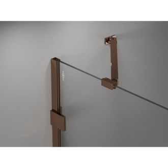 Sprchovací kút Mexen Lunar Duo s pravým pántom 110 x 85 cm, priehľadný, ružové zlato - 834-110P-085L-60-00