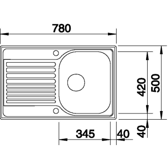 Blanco TIPO 45 S Compact 513442 drez s odkvapom, obojstranný nerez kartáčovaná, vstavaný
