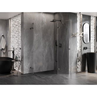 Sprchovací kút Mexen Lunar Duo s pravým pántom 95 x 70 cm, priehľadný, kartáčovaná pištoľovo sivá - 834-095P-070L-66-00