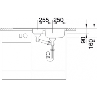 Blanco TIPO 6 S BASIC 512303 drez s odkvapom, obojstranný nerez prírodný lesk drez vstavaný