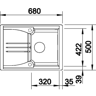 Blanco ENOS 40 S 513800 drez s odkvapom, obojstranný aluminium drez vstavaný