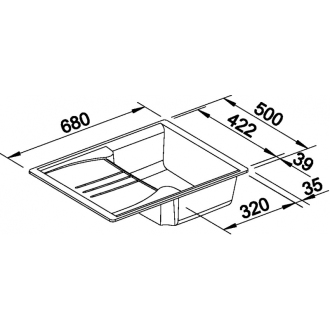 Blanco ENOS 40 S 513800 drez s odkvapom, obojstranný aluminium drez vstavaný