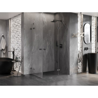 Sprchovací kút Mexen Lunar Duo s pravým pántom 110 x 105 cm, priehľadný, strieborná metalíza - 834-110P-105L-95-00