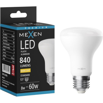 LED žiarovka Mexen Nova E27, R63, 8W, teplá - 3000K, 840 lm - L104-E27-0830-01
