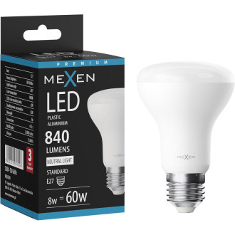 LED žiarovka Mexen Nova E27, R63, 8W, neutrálna - 4000K, 840 lm - L104-E27-0840-01