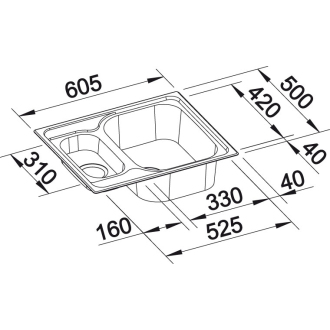 Blanco TIPO 6 BASIC 514813 drez bez odkvapu nerez kartáčovaný drez vstavaný