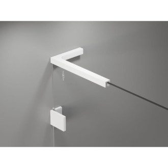Sprchovací kút Mexen Lunar L Duo s pravými pántami 100 x 85 cm, priehľadný, biely - 834L-100P-085L-20-00