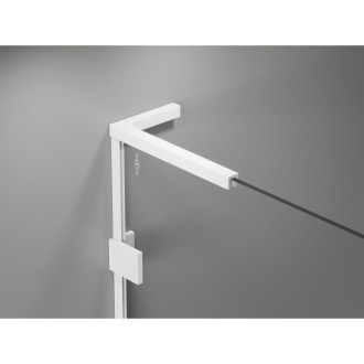 Sprchovací kút Mexen Lunar L Duo s pravými pántami 105 x 100 cm, priehľadný, biely - 834L-105P-100L-20-00