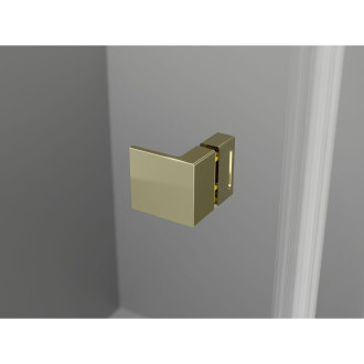 Sprchovací kút Mexen Lunar L Duo s pravými pántami 105 x 80 cm, priehľadný, zlatý - 834L-105P-080L-50-00