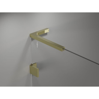 Sprchovací kút Mexen Lunar L Duo s pravými pántami 105 x 85 cm, priehľadný, zlatý - 834L-105P-085L-50-00