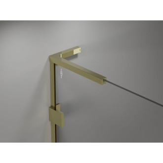 Sprchovací kút Mexen Lunar L Duo s pravými pántami 120 x 90 cm, priehľadný, zlatý - 834L-120P-090L-50-00