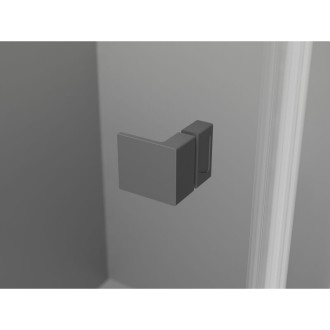 Sprchovací kút Mexen Lunar L Duo s pravým pántom 90 x 75 cm, priehľadný, strieborná metalíza - 834L-090P-075L-95-00