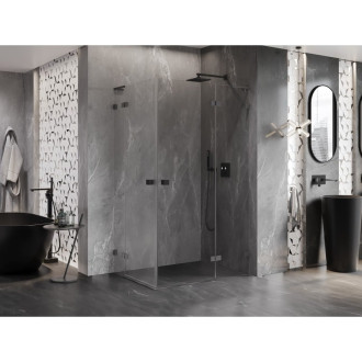 Sprchovací kút Mexen Lunar L Duo s pravým pántom 95 x 80 cm, priehľadný, strieborná metalíza - 834L-095P-080L-95-00