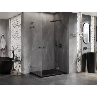 Sprchovací kút Mexen Lunar L Duo s pravým pántom 105 x 70 cm, priehľadný, strieborná metalíza - 834L-105P-070L-95-00