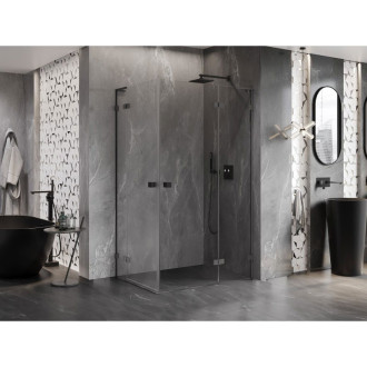 Sprchovací kút Mexen Lunar L Duo s pravým pántom 120 x 70 cm, priehľadný, strieborná metalíza - 834L-120P-070L-95-00