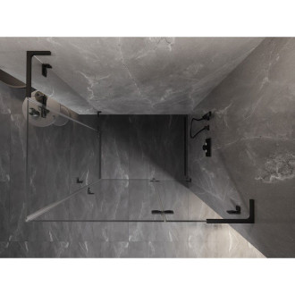 Sprchovací kút Mexen Lunar L Duo s pravými pántami 105 x 95 cm, priehľadný, čierny - 834L-105P-095L-70-00