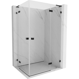 Sprchovací kút Mexen Lunar L Duo s pravými pántami 110 x 70 cm, priehľadný, čierny - 834L-110P-070L-70-00
