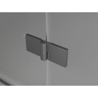 Sprchovací kút Mexen Lunar L Duo s pravým pántom 75 x 70 cm, priehľadný, kartáčovaná pištoľovo sivá - 834L-075P-070L-66-00
