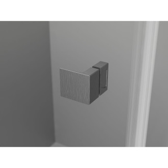 Sprchovací kút Mexen Lunar L Duo s pravým pántom 85 x 80 cm, priehľadný, kartáčovaná pištoľovo sivá - 834L-085P-080L-66-00
