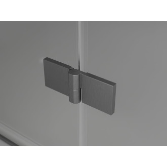 Sprchovací kút Mexen Lunar L Duo s pravým pántom 90 x 85 cm, priehľadný, kartáčovaná pištoľovo sivá - 834L-090P-085L-66-00