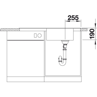 Blanco MEVIT XL 6 S 518359 drez s odkvapom, obojstranný béžová champagne drez vstavaný